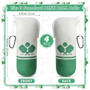 Amazon Green and White Pickleball Paddle Covers with Carabiner (4-Pack)
